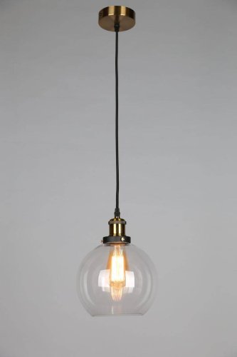 Светильник подвесной лофт Florentina OML-90706-01 Omnilux прозрачный 1 лампа, основание бронзовое в стиле лофт  фото 2