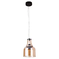 Светильник подвесной LED Volturn 1243/17 SP-15 Divinare янтарный на 1 лампу, основание чёрное в стиле лофт современный 