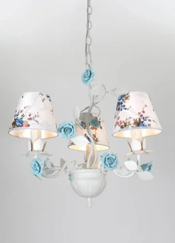 Люстра подвесная Fiori di rose 108.3 Lucia Tucci разноцветная на 3 лампы, основание белое в стиле флористика прованс 