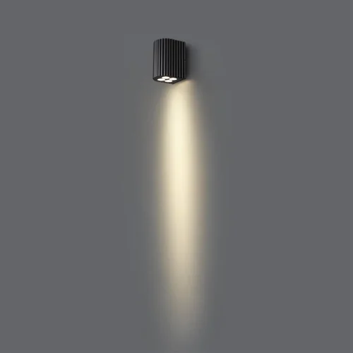 Настенный светильник LED уличный Glenn 7127/8WL Odeon Light уличный IP54 чёрный на 1 лампу, плафон чёрный в стиле хай-тек современный LED фото 4