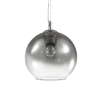 Светильник подвесной NEMO SP1 D20 FUME' Ideal Lux серый 1 лампа, основание хром в стиле современный шар