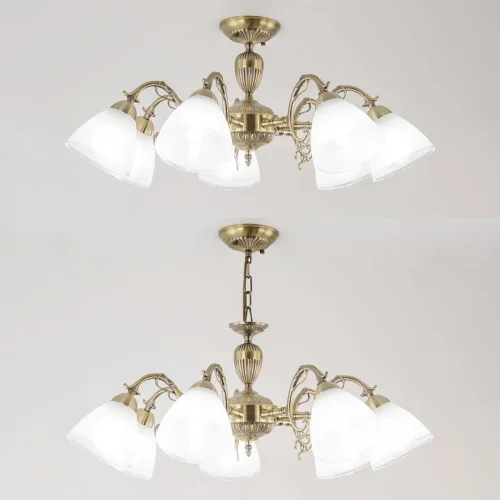 Люстра подвесная Латур CL413271 Citilux белая на 7 ламп, основание бронзовое в стиле классический  фото 2