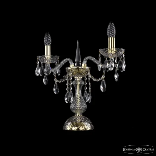 Настольная лампа 1415L/2/141-39 G Bohemia Ivele Crystal без плафона 2 лампы, основание золотое металл хрусталь в стиле классический sp