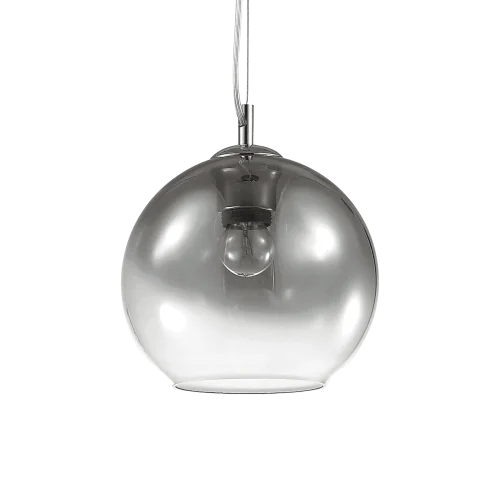 Светильник подвесной NEMO SP1 D20 FUME' Ideal Lux серый 1 лампа, основание хром в стиле современный шар