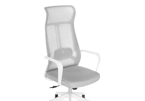 Компьютерное кресло Tilda light gray / white 15628 Woodville, серый/сетка, ножки/пластик/белый, размеры - *1250***650*600 фото 6