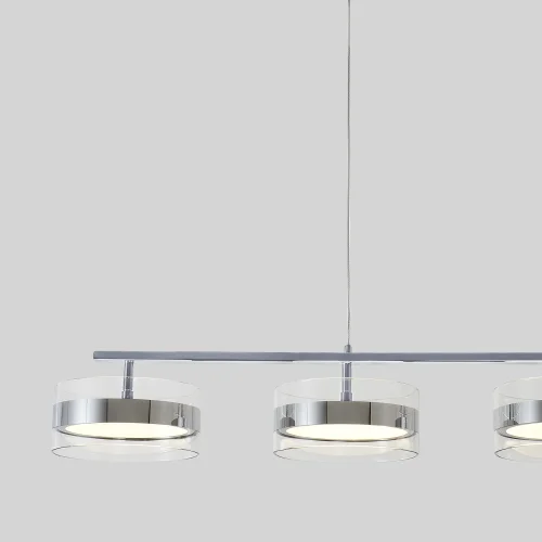 Светильник подвесной LED MYSELF SP40W LED Crystal Lux прозрачный на 1 лампу, основание хром в стиле современный фото 2