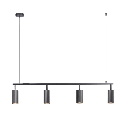 Светильник подвесной Cora V11779-4P Moderli чёрный на 4 лампы, основание чёрное в стиле минимализм современный линейный