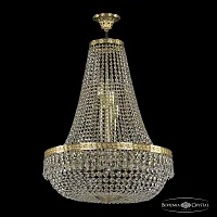 Люстра потолочная хрустальная 19011/H2/55IV G Bohemia Ivele Crystal прозрачная на 12 ламп, основание золотое в стиле классика sp