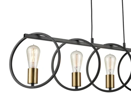 Светильник подвесной лофт Liberty VL6302P05 Vele Luce чёрный на 5 ламп, основание чёрное в стиле лофт фото 2