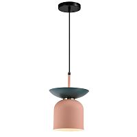 Светильник подвесной Lecce V10441-1P Moderli розовый 1 лампа, основание чёрное в стиле модерн 