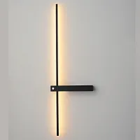 Бра с выключателем LED CLT 077W700 BL Crystal Lux чёрный на 1 лампу, основание чёрное в стиле современный отражённый свет