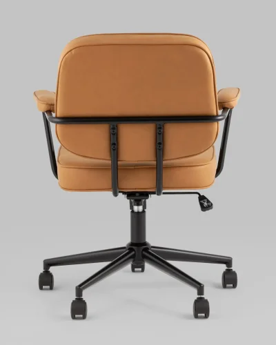Кресло офисное Snoop, коричневый УТ000037006 Stool Group, коричневый/экокожа, ножки/металл/чёрный, размеры - 460*910***620*650 фото 4