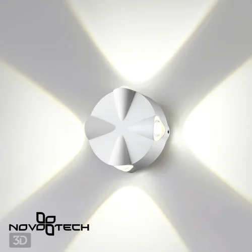 Настенный светильник LED Calle 358938 Novotech уличный IP54 белый 4 лампы, плафон белый в стиле модерн хай-тек LED фото 6