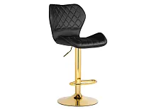 Барный стул Porch gold / black 15647 Woodville, чёрный/экокожа, ножки/металл/золотой, размеры - *1130***480*470