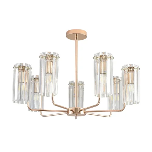 Люстра потолочная хрустальная Favla 8347/7 Lumion прозрачная на 7 ламп, основание золотое в стиле классический 