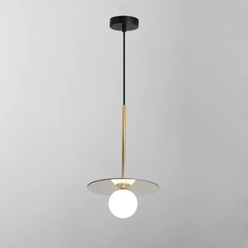 Светильник подвесной TAG L D45 Золото 178425-26 ImperiumLoft белый на 1 лампу, основание золотое в стиле минимализм Светильник подвесной TAG L D45 Золото 178425-26 ImperiumLoft белый на 1 лампу, основание золотое в стиле минимализм