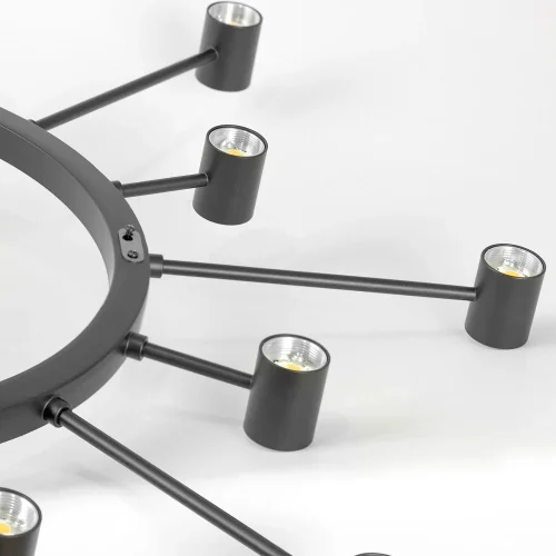 Люстра подвесная LED Hopkins LSP-7407 Lussole белая на 1 , основание чёрное в стиле современный хай-тек фото 4