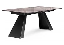 Стеклянный стол Стиг карелия / черный 474323 Woodville столешница коричневая из стекло