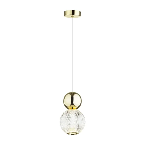 Светильник подвесной LED Crystal 5008/7L Odeon Light прозрачный 1 лампа, основание золотое в стиле современный шар фото 3