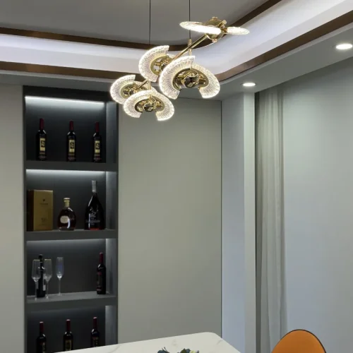 Светильник подвесной PHOENIX L L50 220777-23 ImperiumLoft прозрачный на 6 ламп, основание латунь в стиле современный фото 6