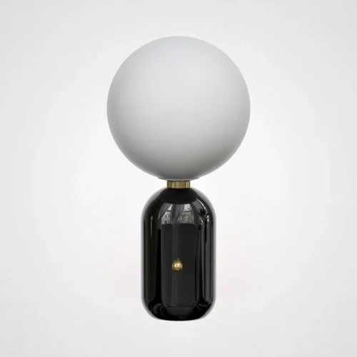 Настольная лампа Parachilna Aballs black (D30) 186153-22 ImperiumLoft белая 1 лампа, основание золотое металл в стиле арт-деко фьюжн современный 
