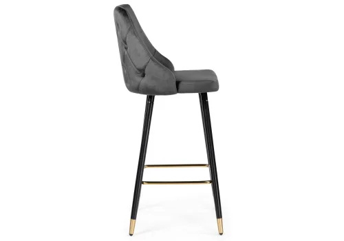 Барный стул Archi dark gray 15044 Woodville, серый/велюр, ножки/металл/чёрный, размеры - ****490*500 фото 5