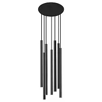 Светильник подвесной Laser 8920-NW Nowodvorski чёрная на 7 ламп, основание чёрное в стиле минимализм каскад трубочки