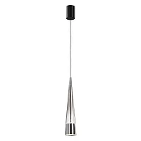 Светильник подвесной LED Sintesi P090PL-L12CH3K Maytoni прозрачный 1 лампа, основание хром в стиле модерн трубочки