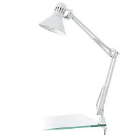 Настольная лампа на струбцине FIRMO 90872 Eglo белая 1 лампа, основание белое полимер металл в стиле 10080 