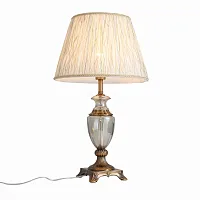 Настольная лампа ASSENZA SL966.304.01 St-Luce бежевая 1 лампа, основание белое стекло металл в стиле классический 