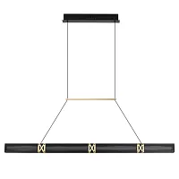 Светильник подвесной LED Mesh 7083/20L Odeon Light чёрный на 1 лампу, основание чёрное в стиле современный линейный