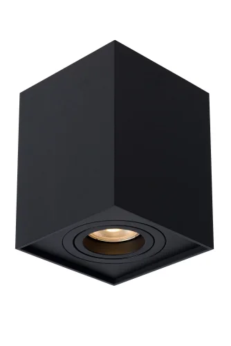 Светильник накладной Tube 22953/01/30 Lucide чёрный 1 лампа, основание чёрное в стиле современный квадратный фото 3