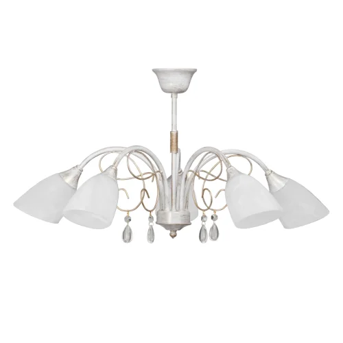 Люстра потолочная V3611/5 Vitaluce белая на 5 ламп, основание белое в стиле классический 