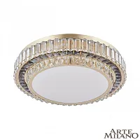 Люстра потолочная LED с пультом AM-Toskana 319133/D600 GD Arte Milano белая на 1 лампу, основание золотое в стиле современный с пультом
