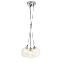 Светильник подвесной DUALITA SL431.113.03 ST-Luce белый прозрачный 3 лампы, основание хром в стиле минимализм шар