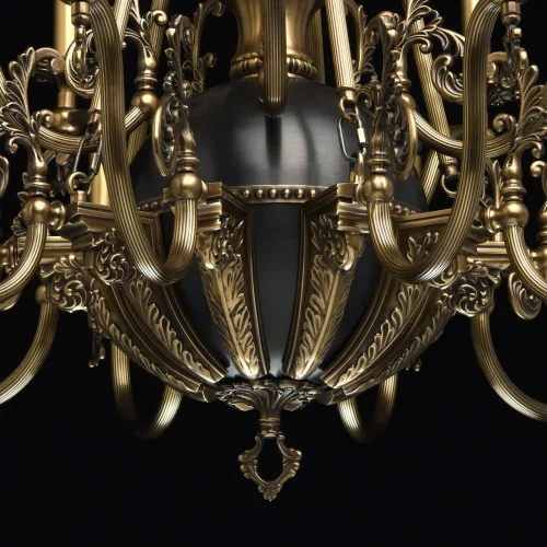 Люстра подвесная Габриэль 491012315 Chiaro без плафона на 15 ламп, основание жёлтое латунь в стиле классический  фото 7