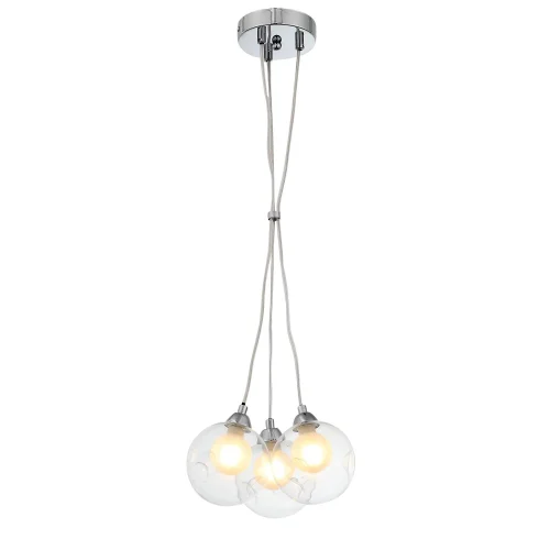 Светильник подвесной DUALITA SL431.113.03 ST-Luce прозрачный белый 3 лампы, основание хром в стиле минимализм шар