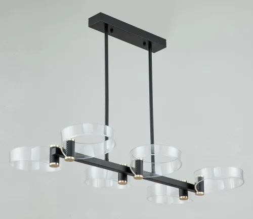 Светильник подвесной LED с пультом Cloud 10242/6LED Escada прозрачный на 1 лампу, основание чёрное в стиле хай-тек с пультом фото 2 Светильник подвесной LED с пультом Cloud 10242/6LED Escada прозрачный на 1 лампу, основание чёрное в стиле хай-тек с пультом фото 2