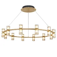 Люстра подвесная LED Ampullen 4323-12P Favourite прозрачная на 12 ламп, основание золотое в стиле современный кольца