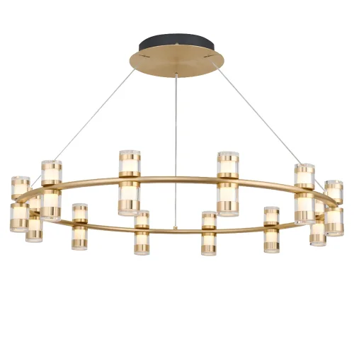 Люстра подвесная LED Ampullen 4323-12P Favourite прозрачная на 12 ламп, основание золотое в стиле современный кольца