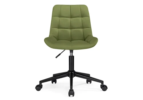 Компьютерное кресло Честер черный / зеленый 572580 Woodville, зелёный/велюр, ножки/металл/чёрный, размеры - *920***490*600 фото 2