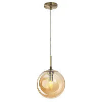 Светильник подвесной Томми CL102623 Citilux янтарный 1 лампа, основание бронзовое в стиле современный шар