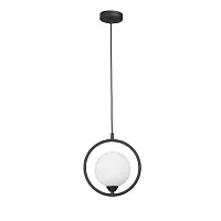 Светильник подвесной V2934-1/1S Vitaluce белый 1 лампа, основание чёрное в стиле арт-деко 
