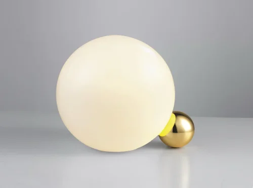 Настольная лампа Mono 10240T/1-D250 WH-GL iLamp белая 1 лампа, основание золотое металл в стиле современный арт-деко  фото 3