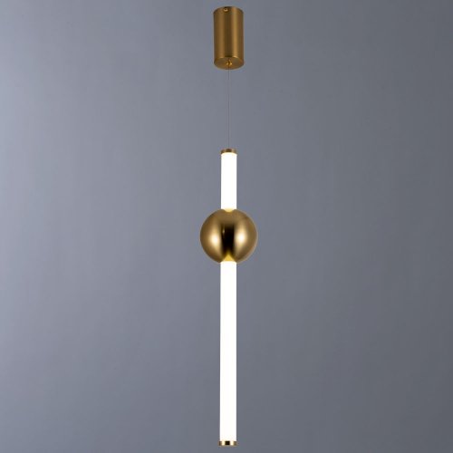 Светильник подвесной LED Cliff 1125/01 SP-16 Divinare белый золотой 1 лампа, основание золотое в стиле современный трубочки фото 2