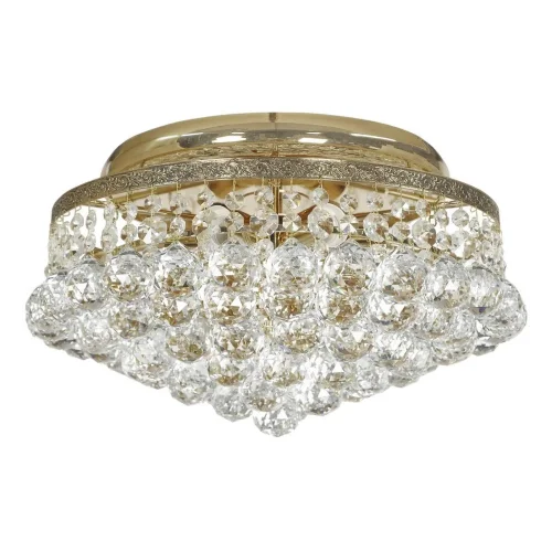 Люстра хрустальная потолочная LED Castellana LE 1.2.38.501 G Arti Lampadari прозрачная без плафона на 6 ламп, основание золотое в стиле классический 