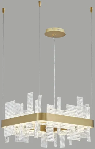 Люстра подвесная LED Lotta WE461.01.303 Wertmark прозрачная на 1 лампа, основание золотое в стиле современный 