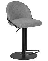 Стул барный 1620-LMN OLIVER, цвет сиденья серая ткань (FLY1347-17), цвет основания черный Dobrin, серый/текстиль, ножки/металл/чёрный, размеры - 910*1065***445*490