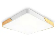 Светильник потолочный LED FZ1313 Ambrella light белый 1 лампа, основание белое коричневое в стиле современный хай-тек квадраты