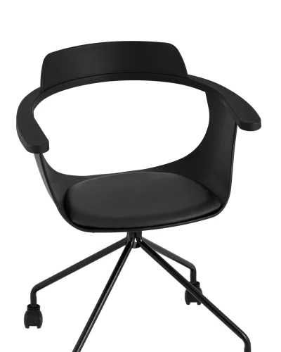 Кресло Doulton, черный УТ000036494 Stool Group, чёрный/экокожа, ножки/металл/чёрный, размеры - ****610*515 фото 3